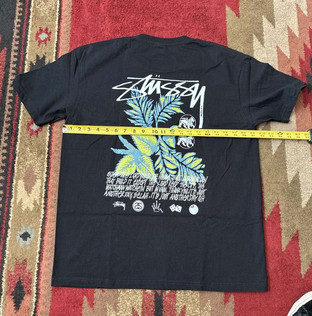 Stussy Graphic Print Short Sleeve Black T-Shirt Size L - Picture 6 of 7